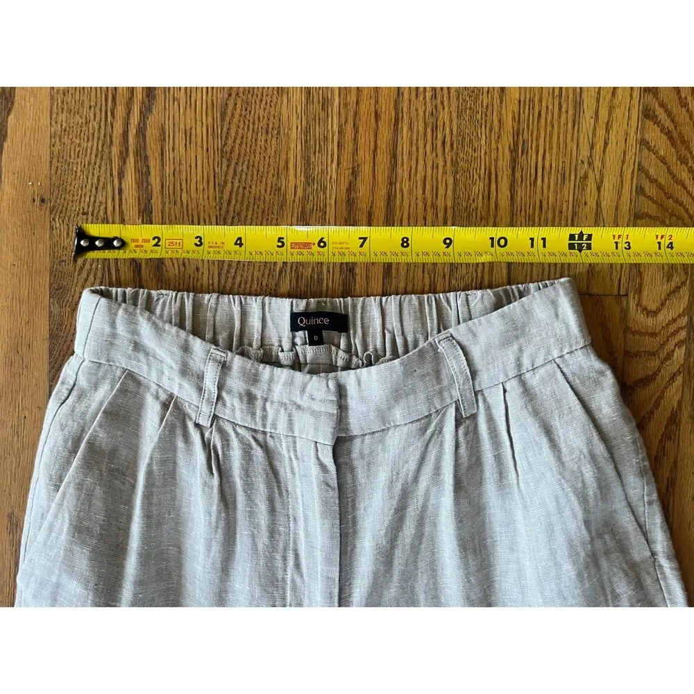 Quince Natural Linen-Blend Straight Leg Pants